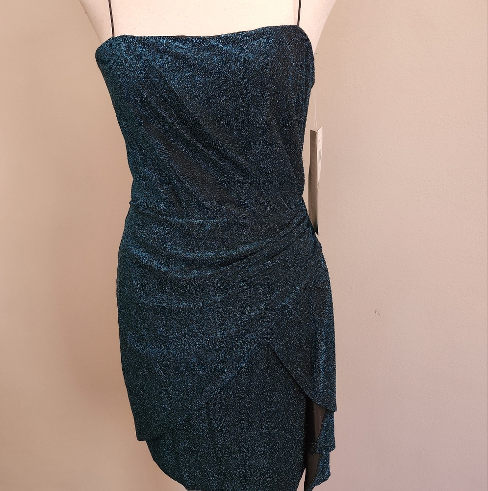 Trixxi Teal Blue Glitter Dress Nwt Meduim